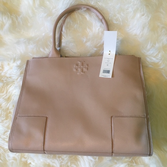 tory burch canvas and leather tote